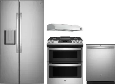 4 Piece Package Includes Refrigerator, Range, Hood And Dishwasher