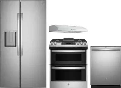 4 Piece Package Includes Refrigerator, Range, Hood And Dishwasher