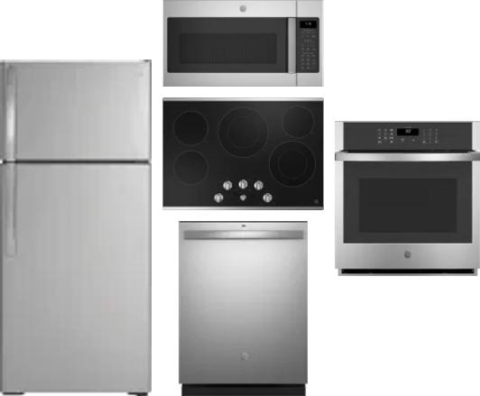 5 Piece Package Includes Refrigerator, Cooktop, Wall Oven, Microwave And Dishwasher