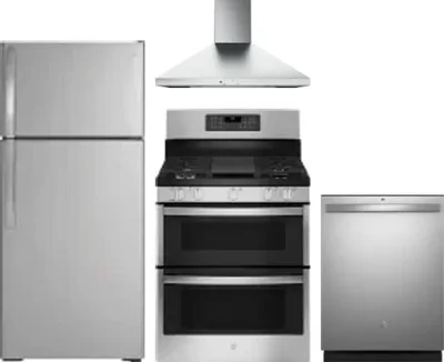 4 Piece Package Includes Refrigerator, Range, Hood And Dishwasher