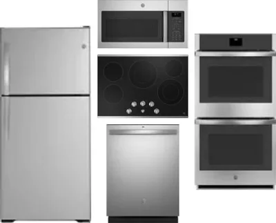 5 Piece Package Includes Refrigerator, Cooktop, Wall Oven, Microwave And Dishwasher