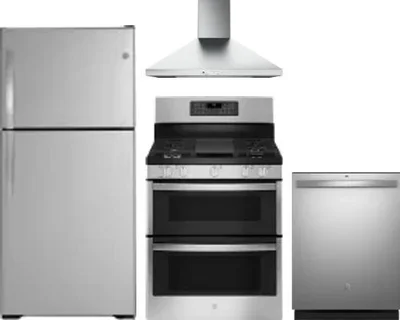4 Piece Package Includes Refrigerator, Range, Hood And Dishwasher