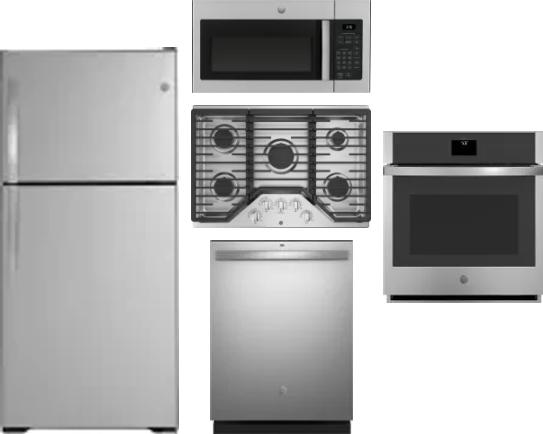 5 Piece Package Includes Refrigerator, Cooktop, Wall Oven, Microwave And Dishwasher