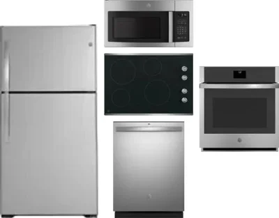 5 Piece Package Includes Refrigerator, Cooktop, Wall Oven, Microwave And Dishwasher