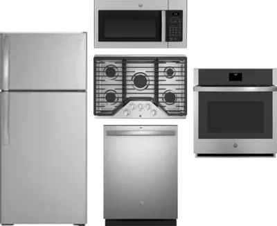 5 Piece Package Includes Refrigerator, Cooktop, Wall Oven, Microwave And Dishwasher