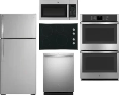 5 Piece Package Includes Refrigerator, Cooktop, Wall Oven, Microwave And Dishwasher