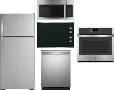 5 Piece Package Includes Refrigerator, Cooktop, Wall Oven, Microwave And Dishwasher