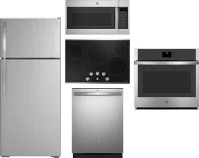 5 Piece Package Includes Refrigerator, Cooktop, Wall Oven, Microwave And Dishwasher