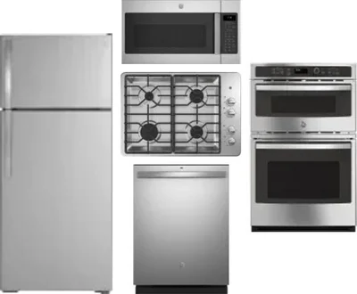 5 Piece Package Includes Refrigerator, Cooktop, Wall Oven, Microwave And Dishwasher