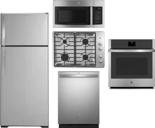 5 Piece Package Includes Refrigerator, Cooktop, Wall Oven, Microwave And Dishwasher