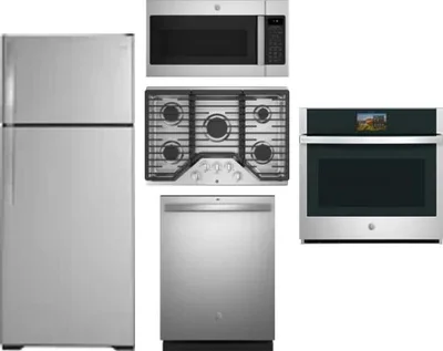 5 Piece Package Includes Refrigerator, Cooktop, Wall Oven, Microwave And Dishwasher