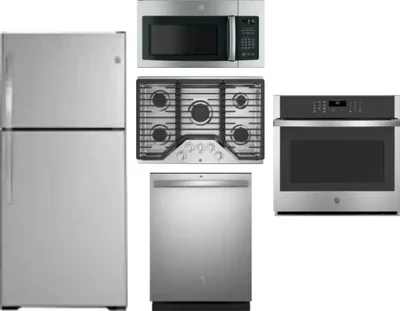 5 Piece Package Includes Refrigerator, Cooktop, Wall Oven, Microwave And Dishwasher