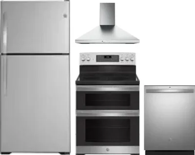 4 Piece Package Includes Refrigerator, Range, Hood And Dishwasher