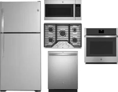 5 Piece Package Includes Refrigerator, Cooktop, Wall Oven, Microwave And Dishwasher