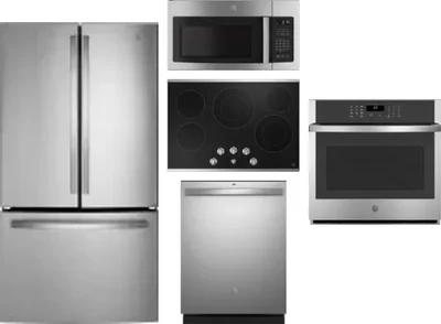 5 Piece Package Includes Refrigerator, Cooktop, Wall Oven, Microwave And Dishwasher