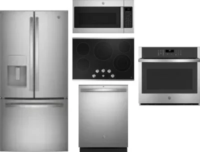 5 Piece Package Includes Refrigerator, Cooktop, Wall Oven, Microwave And Dishwasher