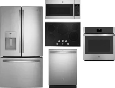 5 Piece Package Includes Refrigerator, Cooktop, Wall Oven, Microwave And Dishwasher