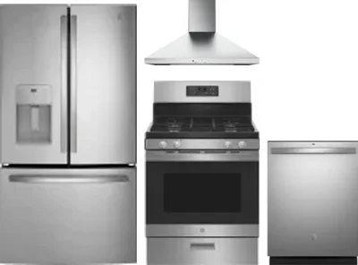 4 Piece Package Includes Refrigerator, Range, Hood And Dishwasher