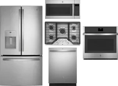 5 Piece Package Includes Refrigerator, Cooktop, Wall Oven, Microwave And Dishwasher