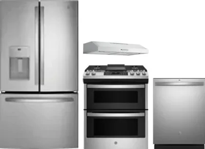 4 Piece Package Includes Refrigerator, Range, Hood And Dishwasher