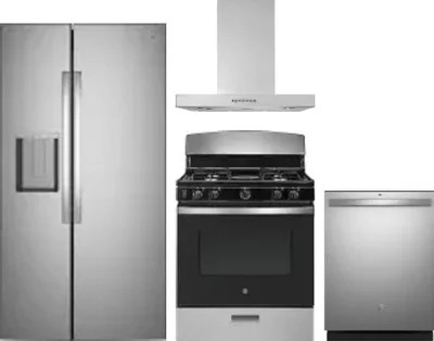 4 Piece Package Includes Refrigerator, Range, Hood And Dishwasher