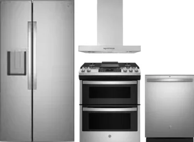 4 Piece Package Includes Refrigerator, Range, Hood And Dishwasher