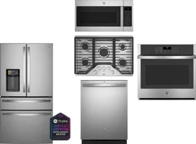 5 Piece Package Includes Refrigerator, Cooktop, Wall Oven, Microwave And Dishwasher
