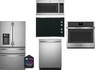 5 Piece Package Includes Refrigerator, Cooktop, Wall Oven, Microwave And Dishwasher