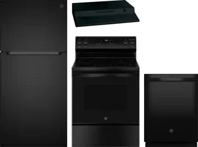 4 Piece Package Includes Refrigerator, Range, Hood And Dishwasher