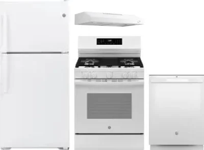4 Piece Package Includes Refrigerator, Range, Hood And Dishwasher