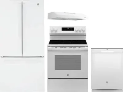 4 Piece Package Includes Refrigerator, Range, Hood And Dishwasher