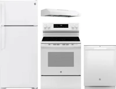 4 Piece Package Includes Refrigerator, Range, Hood And Dishwasher