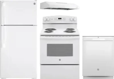 4 Piece Package Includes Refrigerator, Range, Hood And Dishwasher