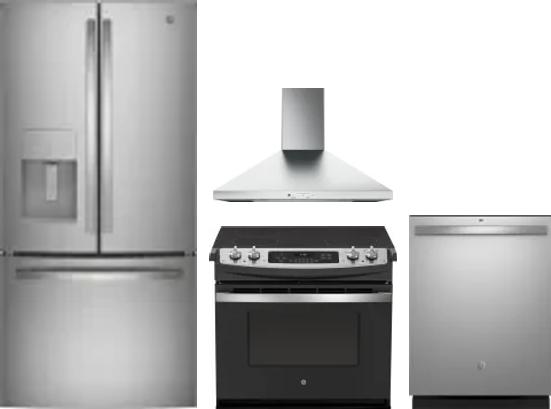 4 Piece Package Includes Refrigerator, Range, Hood And Dishwasher