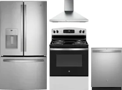 4 Piece Package Includes Refrigerator, Range, Hood And Dishwasher