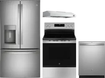 4 Piece Package Includes Refrigerator, Range, Hood And Dishwasher
