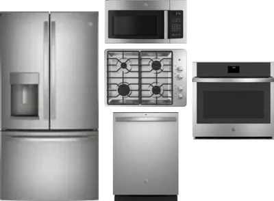 5 Piece Package Includes Refrigerator, Cooktop, Wall Oven, Microwave And Dishwasher