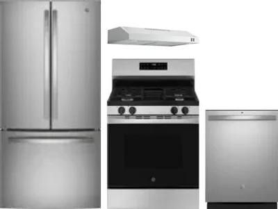 4 Piece Package Includes Refrigerator, Range, Hood And Dishwasher