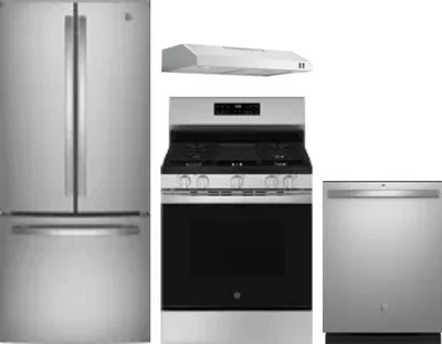 4 Piece Package Includes Refrigerator, Range, Hood And Dishwasher