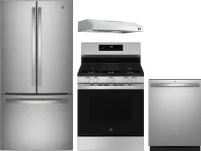 4 Piece Package Includes Refrigerator, Range, Hood And Dishwasher