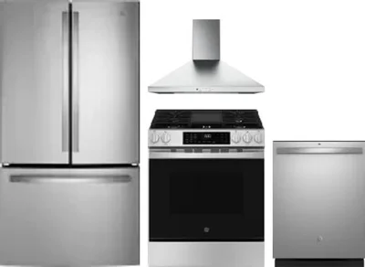 4 Piece Package Includes Refrigerator, Range, Hood And Dishwasher