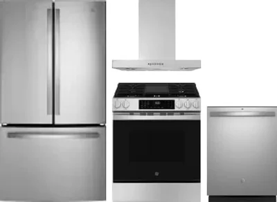 4 Piece Package Includes Refrigerator, Range, Hood And Dishwasher