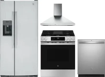4 Piece Package Includes Refrigerator, Range, Hood And Dishwasher