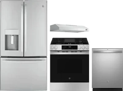 4 Piece Package Includes Refrigerator, Range, Hood And Dishwasher