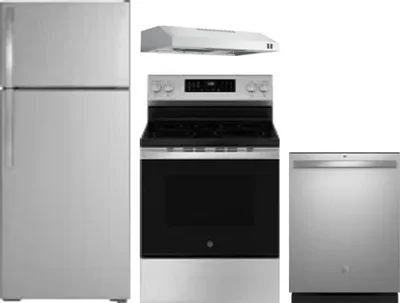 4 Piece Package Includes Refrigerator, Range, Hood And Dishwasher