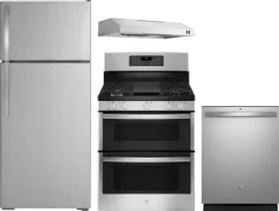 4 Piece Package Includes Refrigerator, Range, Hood And Dishwasher