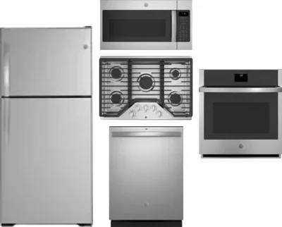 5 Piece Package Includes Refrigerator, Cooktop, Wall Oven, Microwave And Dishwasher