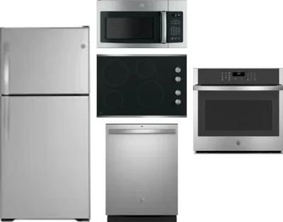5 Piece Package Includes Refrigerator, Cooktop, Wall Oven, Microwave And Dishwasher