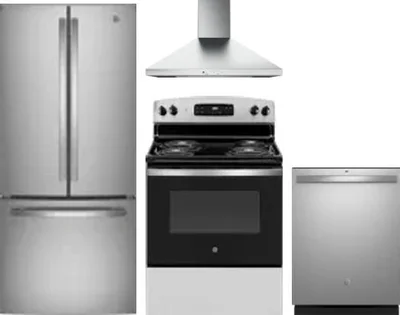 4 Piece Package Includes Refrigerator, Range, Hood And Dishwasher