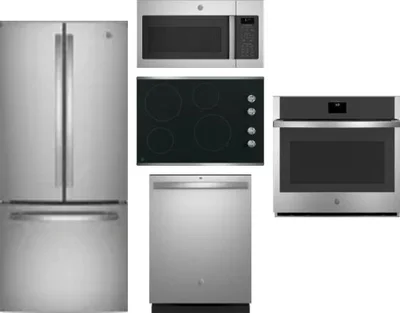 5 Piece Package Includes Refrigerator, Cooktop, Wall Oven, Microwave And Dishwasher